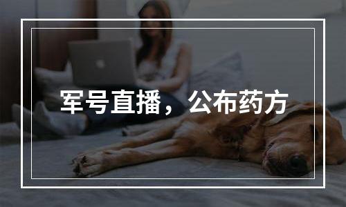 军号直播，公布药方