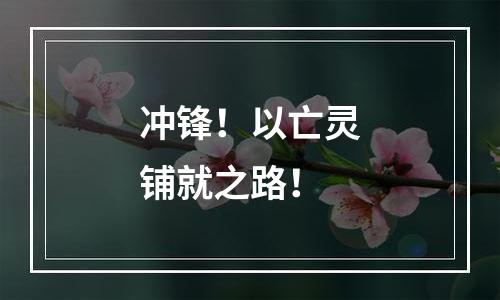 冲锋！以亡灵铺就之路！