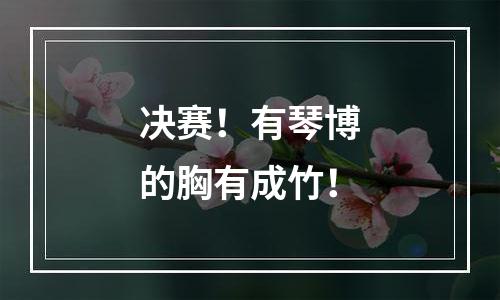 决赛！有琴博的胸有成竹！