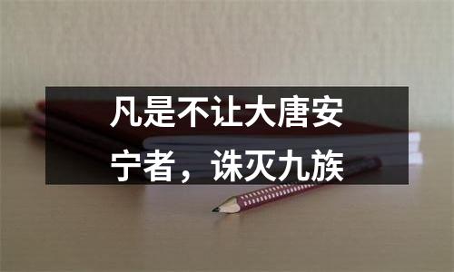 凡是不让大唐安宁者，诛灭九族