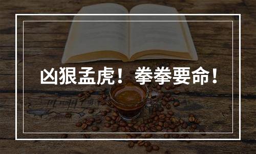 凶狠孟虎！拳拳要命！