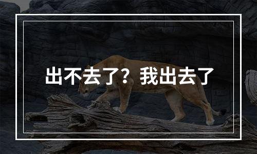 出不去了？我出去了