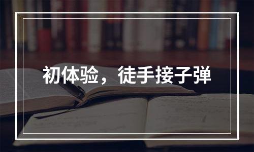 初体验，徒手接子弹