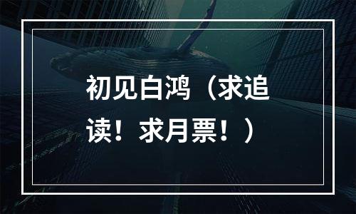 初见白鸿（求追读！求月票！）