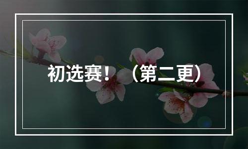 初选赛！（第二更）