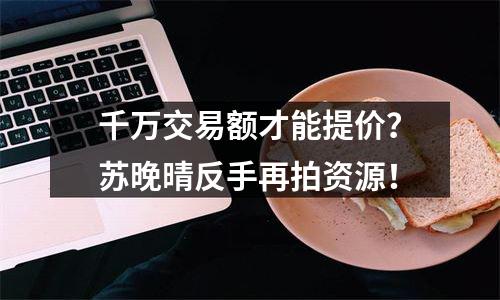千万交易额才能提价？苏晚晴反手再拍资源！