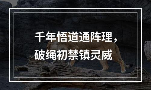 千年悟道通阵理，破绳初禁镇灵威