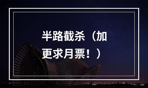 半路截杀（加更求月票！）