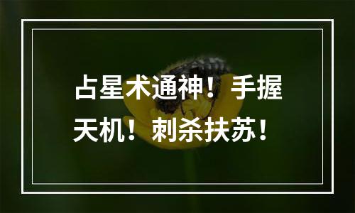 占星术通神！手握天机！刺杀扶苏！
