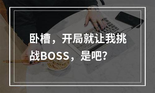 卧槽，开局就让我挑战BOSS，是吧？