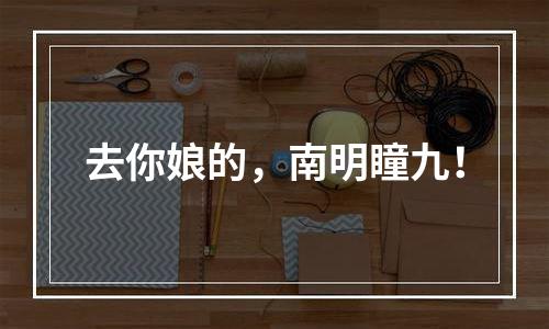 去你娘的，南明瞳九！