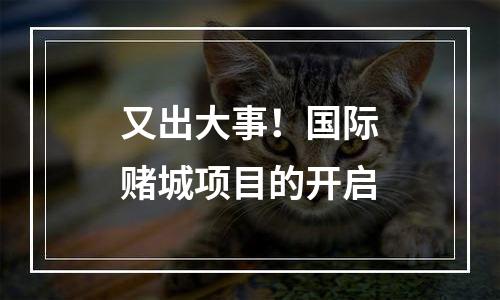 又出大事！国际赌城项目的开启