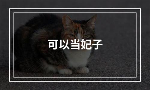 可以当妃子