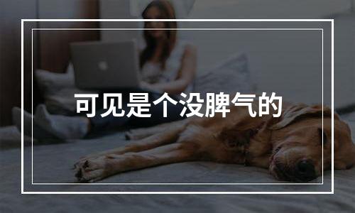 可见是个没脾气的