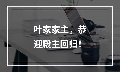 叶家家主，恭迎殿主回归！