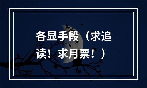 各显手段（求追读！求月票！）