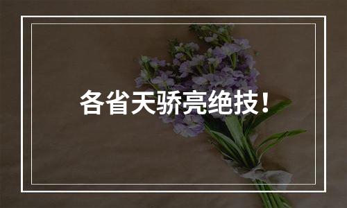 各省天骄亮绝技！