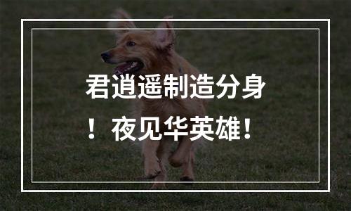 君逍遥制造分身！夜见华英雄！