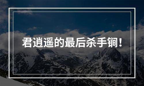 君逍遥的最后杀手锏！