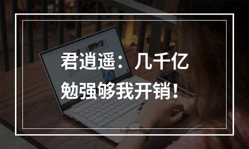 君逍遥：几千亿勉强够我开销！