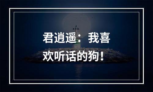 君逍遥：我喜欢听话的狗！