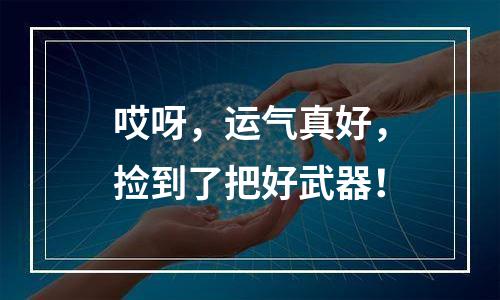 哎呀，运气真好，捡到了把好武器！