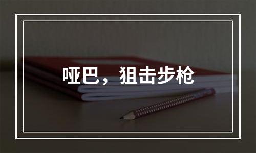 哑巴，狙击步枪