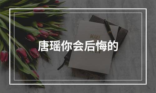 唐瑶你会后悔的