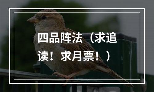四品阵法（求追读！求月票！）