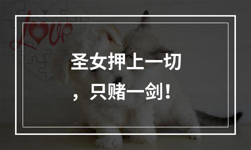 圣女押上一切，只赌一剑！