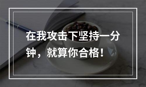 在我攻击下坚持一分钟，就算你合格！
