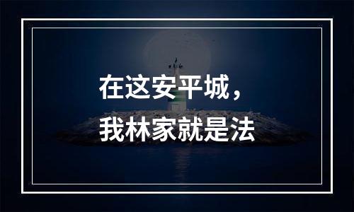 在这安平城，我林家就是法