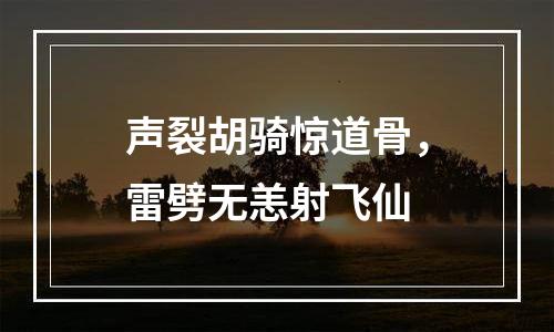 声裂胡骑惊道骨，雷劈无恙射飞仙