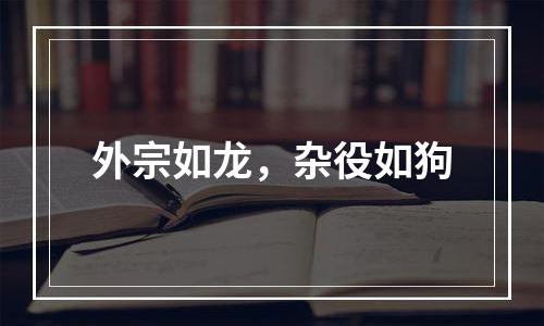 外宗如龙，杂役如狗