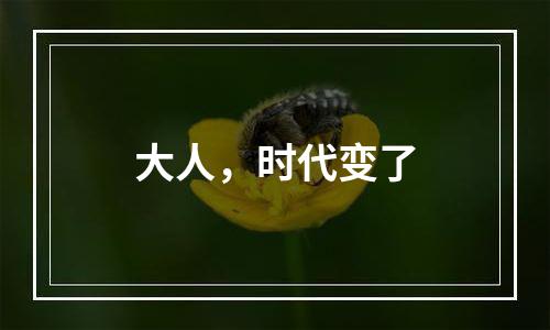 大人，时代变了