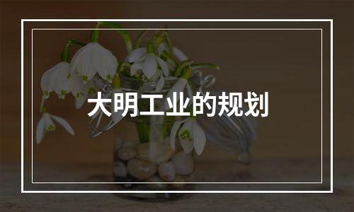 大明工业的规划