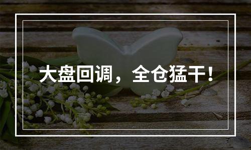大盘回调，全仓猛干！
