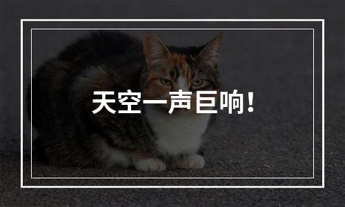 天空一声巨响！