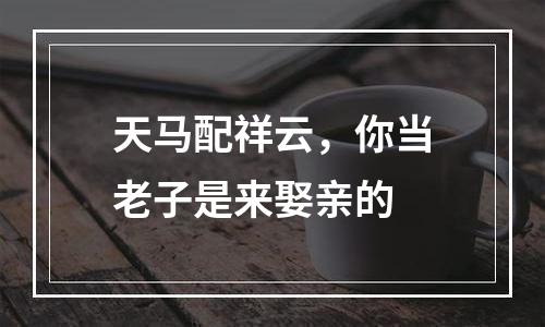 天马配祥云，你当老子是来娶亲的
