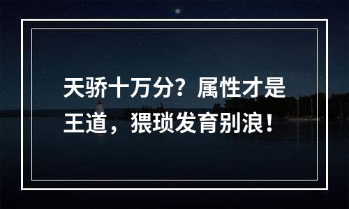 天骄十万分？属性才是王道，猥琐发育别浪！