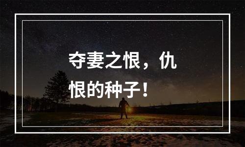 夺妻之恨，仇恨的种子！