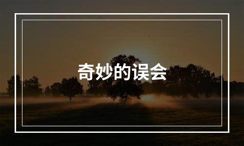 奇妙的误会