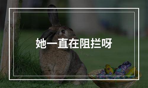 她一直在阻拦呀