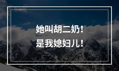 她叫胡二奶！是我媳妇儿！
