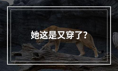 她这是又穿了？