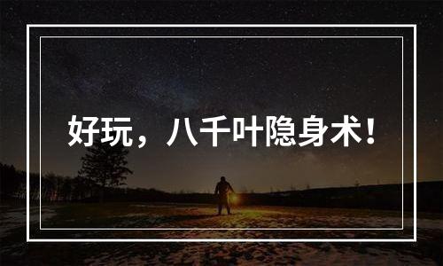 好玩，八千叶隐身术！