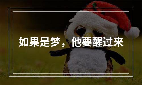如果是梦，他要醒过来