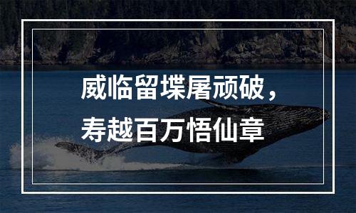 威临留堞屠顽破，寿越百万悟仙章