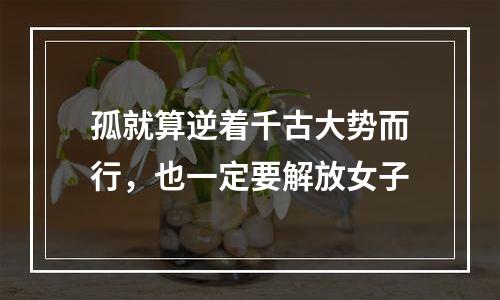 孤就算逆着千古大势而行，也一定要解放女子