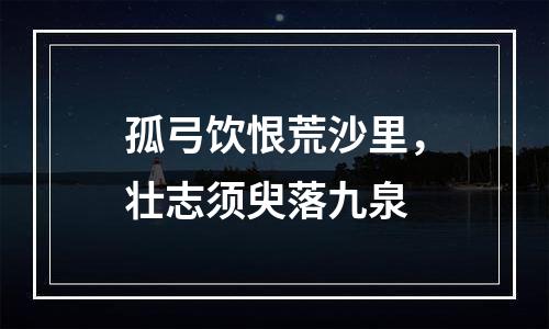 孤弓饮恨荒沙里，壮志须臾落九泉